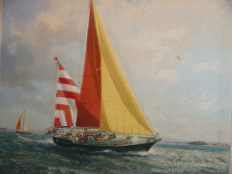 Oil painting of Tigress of Deben with Come Away (previous boat) in left distance.